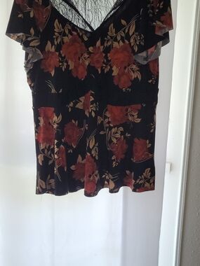 torrid Black Lace Overlay Top